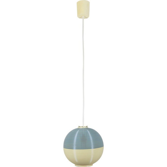 Image 1 of Vintage blue and white pendant lamp by Rotaflex for A.R.P, 1950s