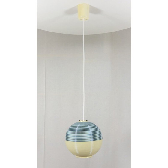 Image 1 of Vintage blue and white pendant lamp by Rotaflex for A.R.P, 1950s
