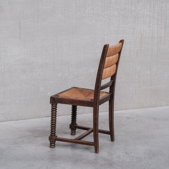 Image 1 of Conjunto de seis sillas de comedor de junco de mediados de siglo, Francia, década de 1950