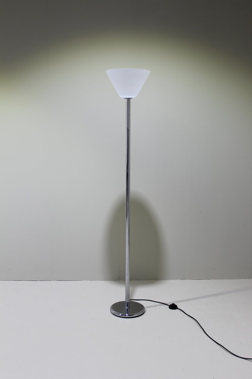 Vintage Floor Lamp - White, Silver, Chrome