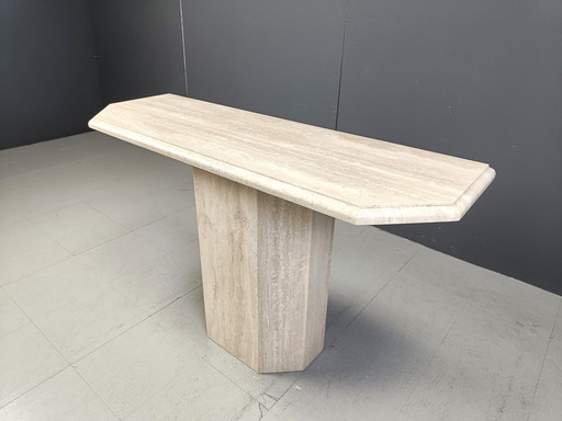 Vintage Travertine Console Table, 1970S
