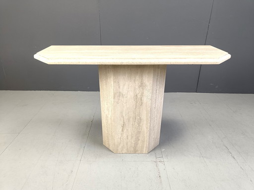Vintage Travertine Console Table, 1970S