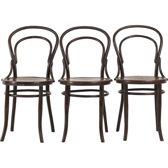 Image 1 of Set of 3 vintage bentwood chairs from Mundus Vienna Austria, 1920s