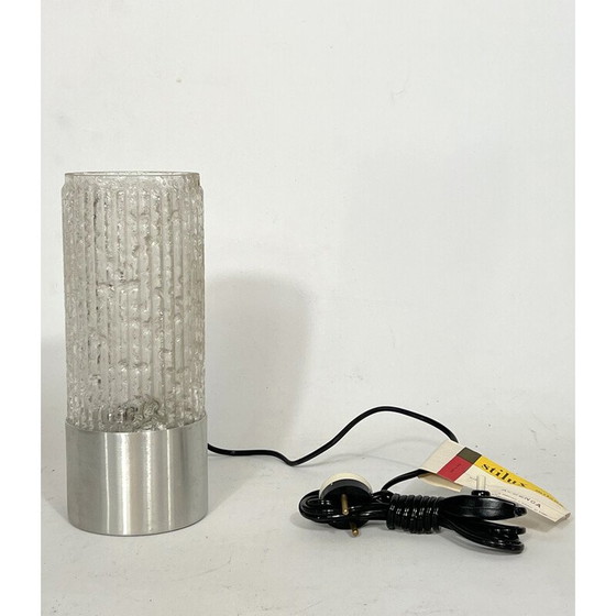 Image 1 of Vintage table lamp in glass and brushed metal model "Albenga" by Stilux Milano, Italy 1960
