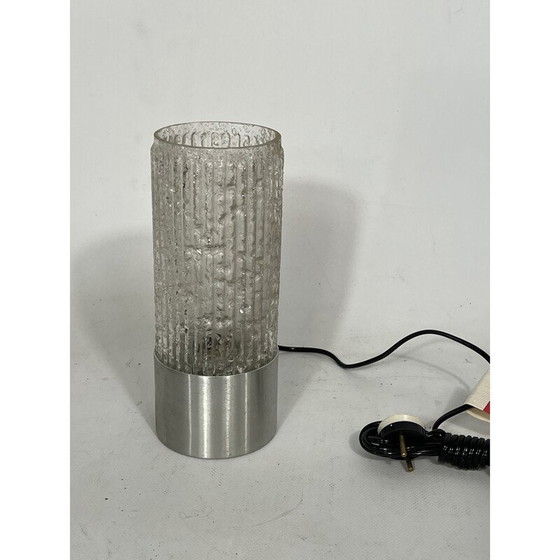Image 1 of Vintage table lamp in glass and brushed metal model "Albenga" by Stilux Milano, Italy 1960