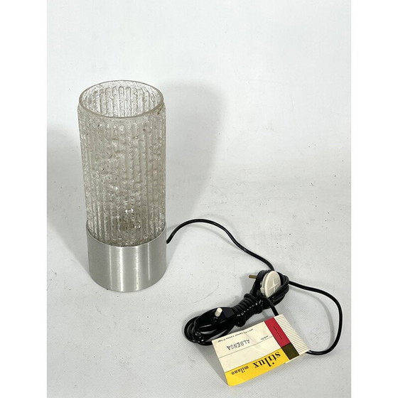 Image 1 of Vintage table lamp in glass and brushed metal model "Albenga" by Stilux Milano, Italy 1960
