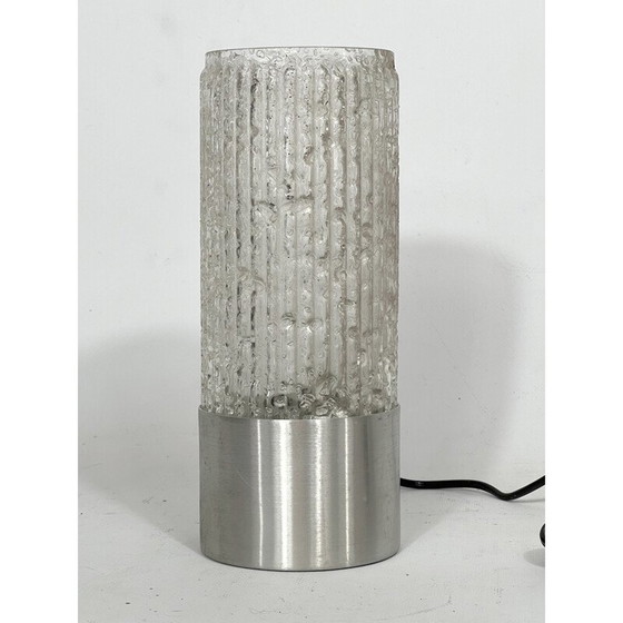 Image 1 of Vintage table lamp in glass and brushed metal model "Albenga" by Stilux Milano, Italy 1960
