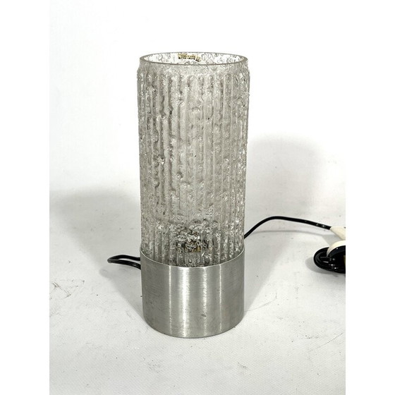 Image 1 of Vintage table lamp in glass and brushed metal model "Albenga" by Stilux Milano, Italy 1960