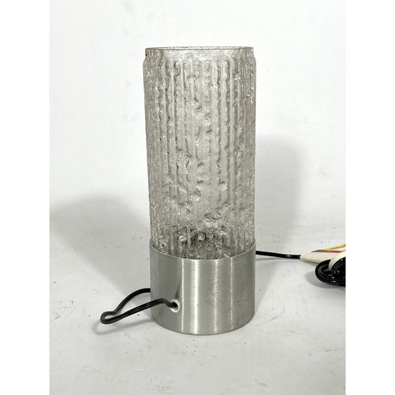 Image 1 of Vintage table lamp in glass and brushed metal model "Albenga" by Stilux Milano, Italy 1960