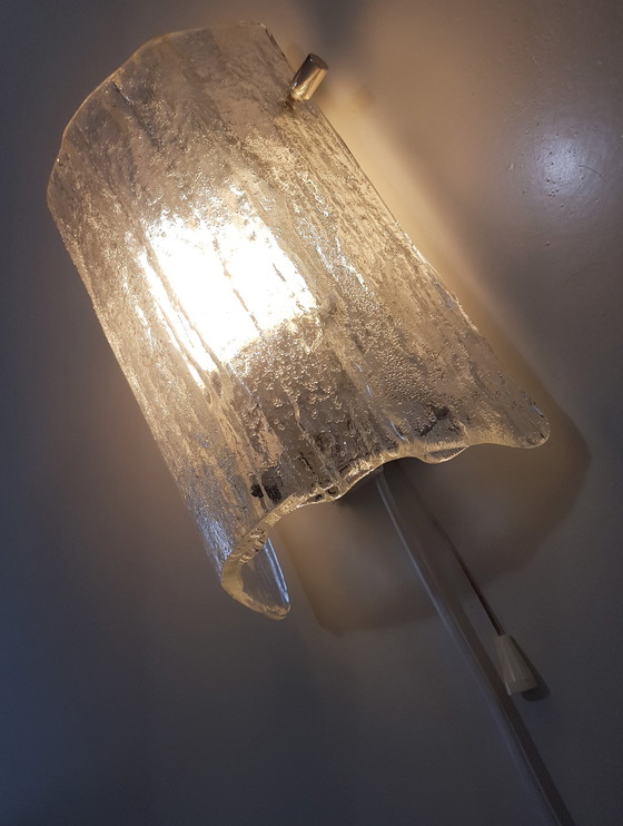 Image 1 of 2 x Kaiser Leuchten wall lamps in ice glass