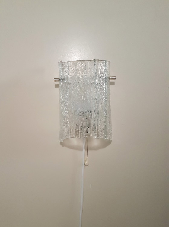 Image 1 of 2 x Kaiser Leuchten wall lamps in ice glass