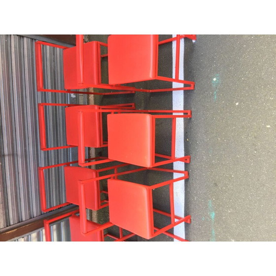 Image 1 of Set of 8 vintage chairs red 1980s