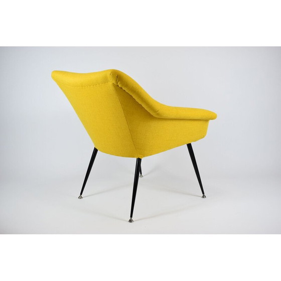 Image 1 of Vintage Soviet armchair Shell in yellow fabric 1960s 