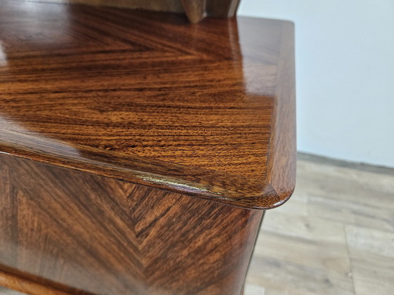 Image 1 of 60S Design Bedside Tables In Mahogany And Brass