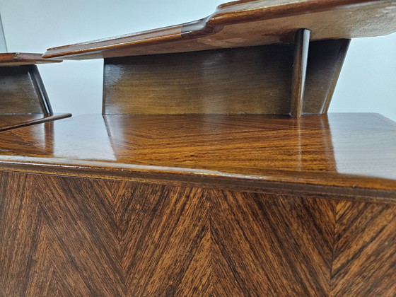 Image 1 of 60S Design Bedside Tables In Mahogany And Brass