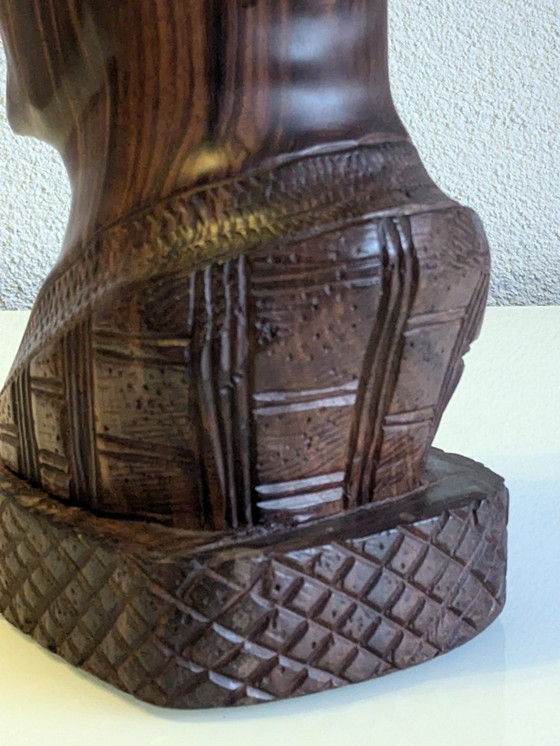 Image 1 of Busto intagliato in legno Congo 