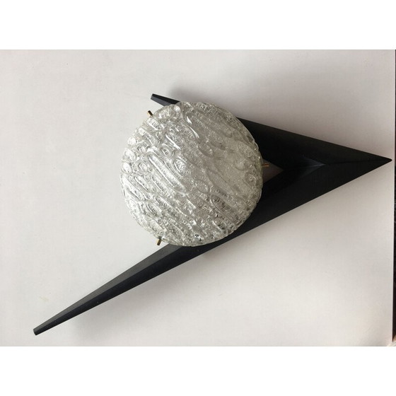 Image 1 of Vintage wall lamp in wood, metal and glass, France 1950