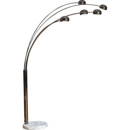 Vintage Bilka floor lamp in smoked chrome, Denmark