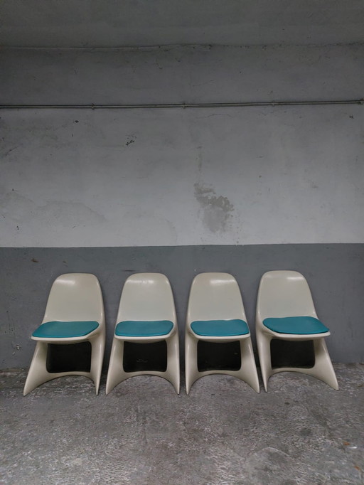 4 x Chaises de salle à manger Casalino en plastique par Alexander Begge pour Casala