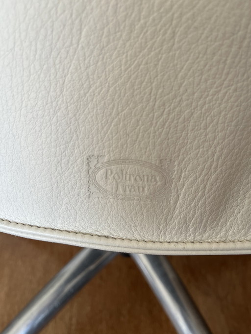 Poltrona Frau White Leather Desk Chair