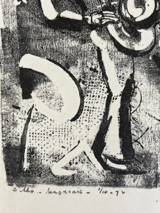 Image 1 of Lithographie Wim Motz - saxophone ténor