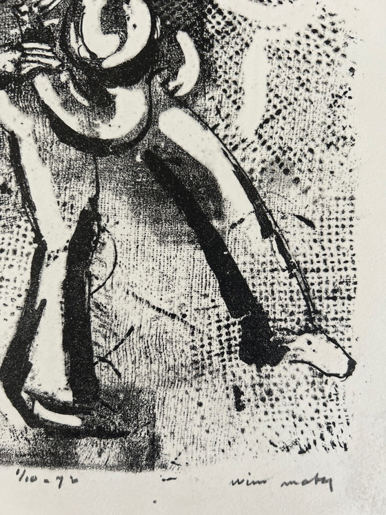 Image 1 of Lithographie Wim Motz - saxophone ténor