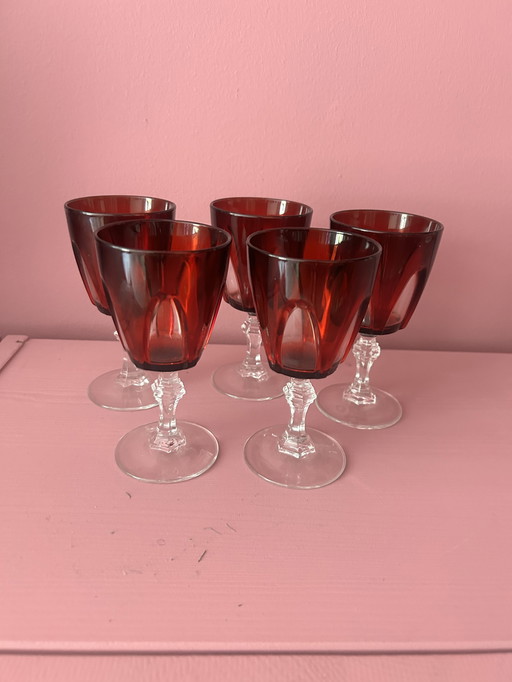 5x Cristal D'Arques Luminarc wine glasses