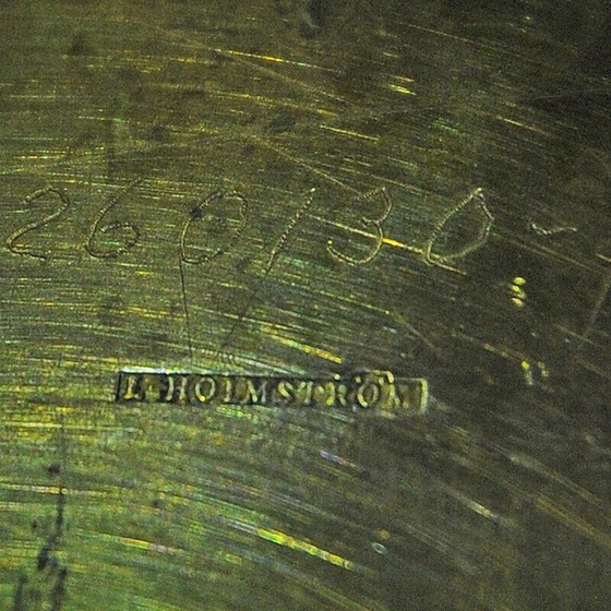 Image 1 of Vintage oval brass tray by Lars Holmström, Sweden 1950