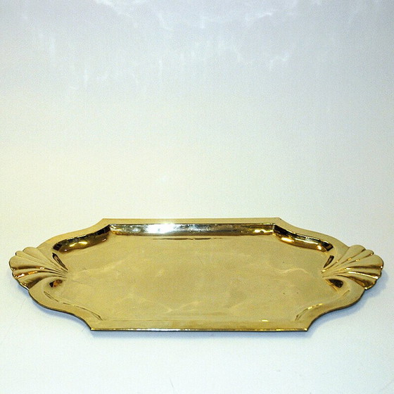 Image 1 of Vintage oval brass tray by Lars Holmström, Sweden 1950
