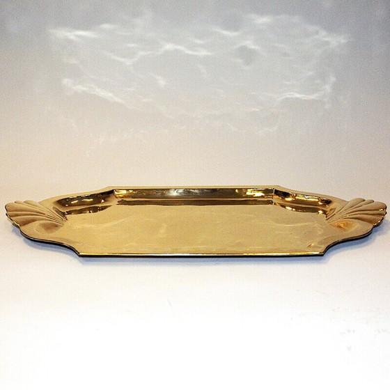 Image 1 of Vintage oval brass tray by Lars Holmström, Sweden 1950