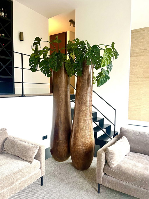 2 large palm vases (200cm high)