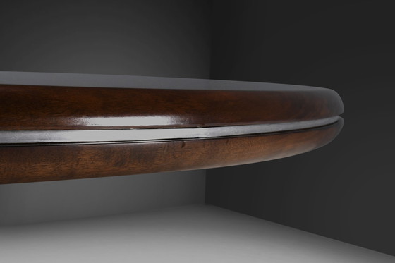 Image 1 of Rare Round Dining Table By Hans Von Klier For Skipper, Stainless Steel And Wood