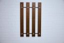 Vintage teak wall coat rack