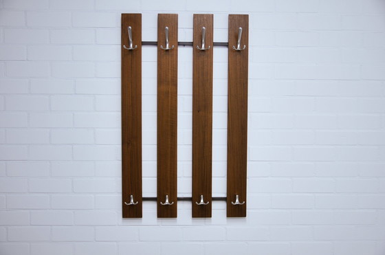 Image 1 of Vintage teak wall coat rack