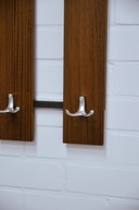 Vintage teak wall coat rack