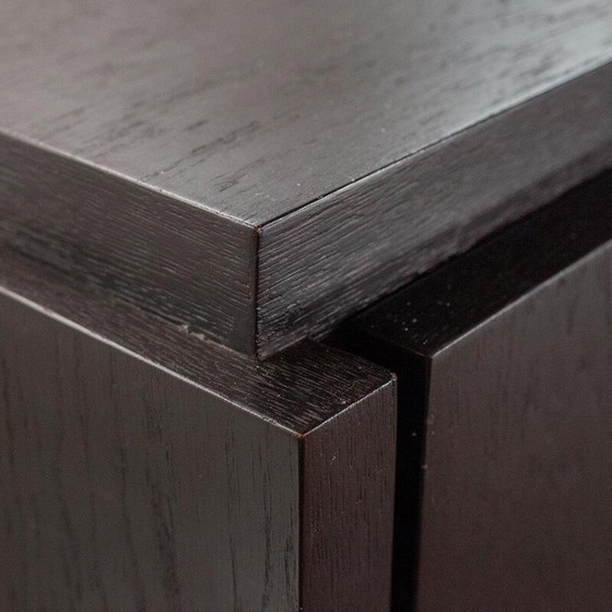 Image 1 of Vintage black sideboard in ash veneer, 1970