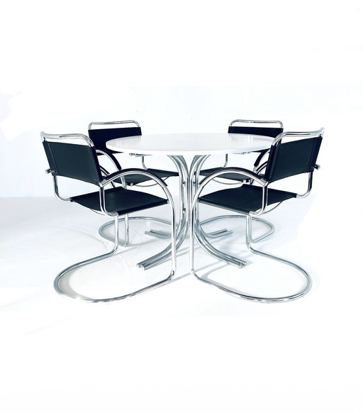 Tube Frame Dining Room Set, Italy '80s