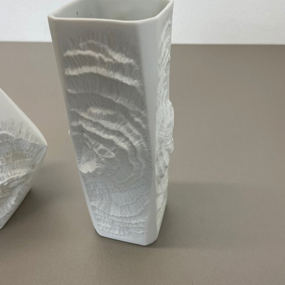 Image 1 of Pair of vintage Op Art porcelain vases by Ak Kaiser, Germany 1970s