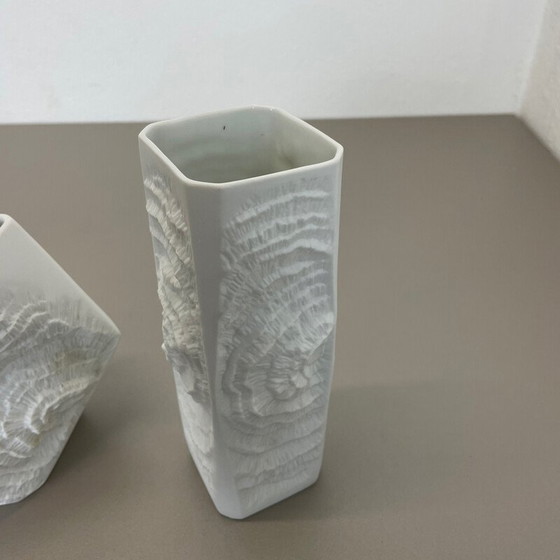 Image 1 of Pair of vintage Op Art porcelain vases by Ak Kaiser, Germany 1970s