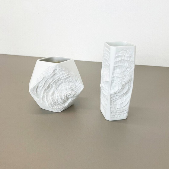 Image 1 of Pair of vintage Op Art porcelain vases by Ak Kaiser, Germany 1970s