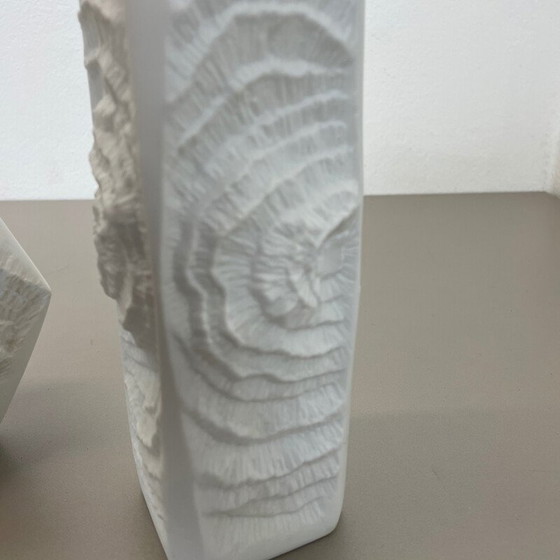 Image 1 of Pair of vintage Op Art porcelain vases by Ak Kaiser, Germany 1970s