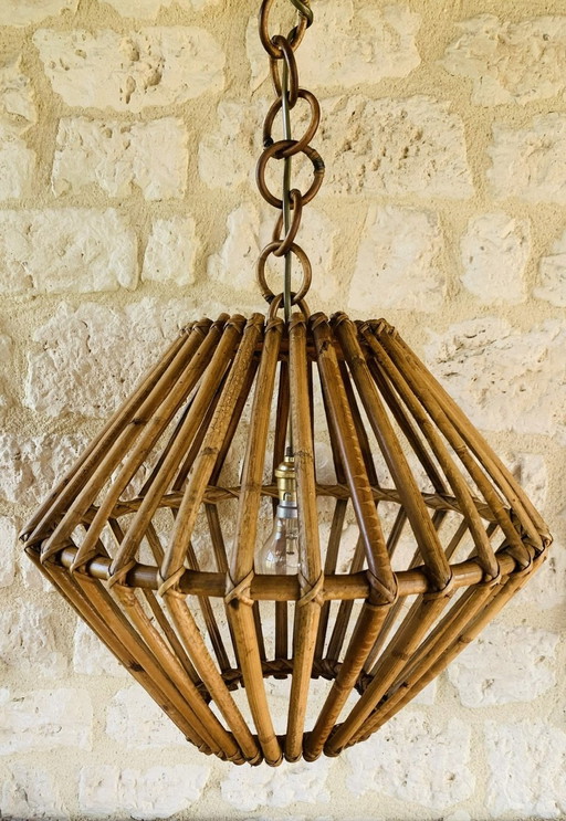 Mid-Century, Bamboo & Rattan Pendant Lamp, 1960’S