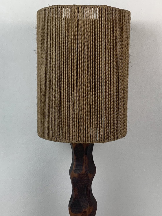 Image 1 of Lampe de table avec abat-jour en sisal, années 1960