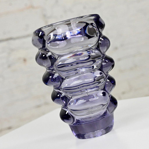 1960’S Violet Bohemian Glass Vase Attributed To Vladislav Urban For Hermanova Hut Sklo Union Czech Republic