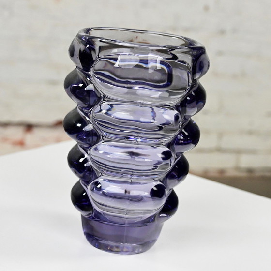 Image 1 of 1960’S Violet Bohemian Glass Vase Attributed To Vladislav Urban For Hermanova Hut Sklo Union Czech Republic