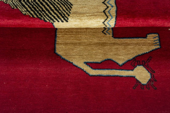 Image 1 of Hand-knotted Gabbeh with lion motif - 178 X 109 Cm