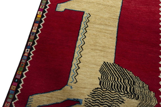 Image 1 of Hand-knotted Gabbeh with lion motif - 178 X 109 Cm