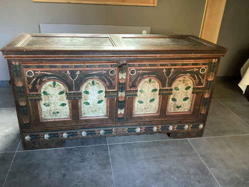 Antique Solid Oak Blanket Chest