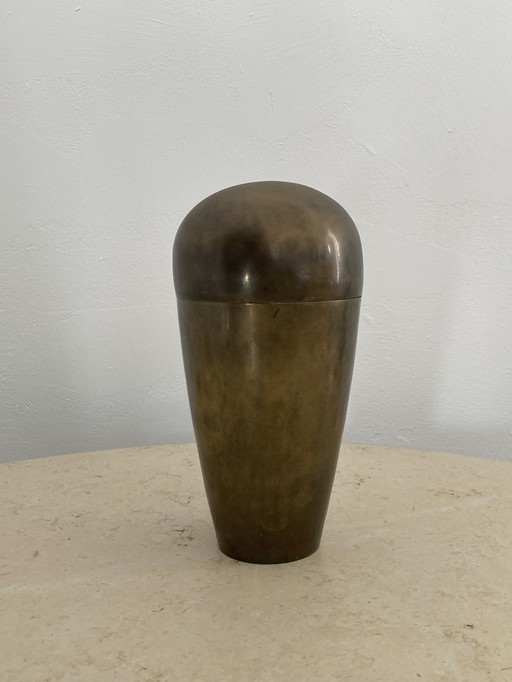 Bauhaus Art Deco Era Brass Jar. 1930s