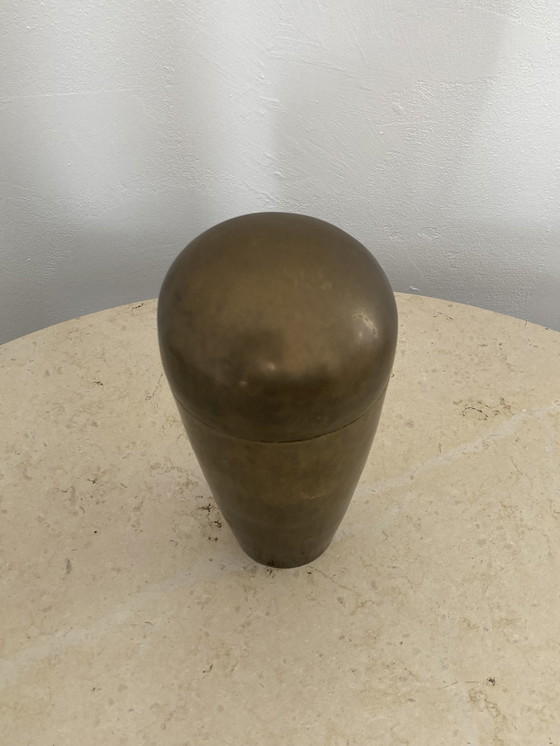 Image 1 of Jarrón de latón de la época Art Déco de la Bauhaus. Década de 1930